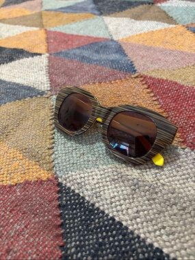 Karen Walker Social Club in Wood Yellow Tinted Sunglasses